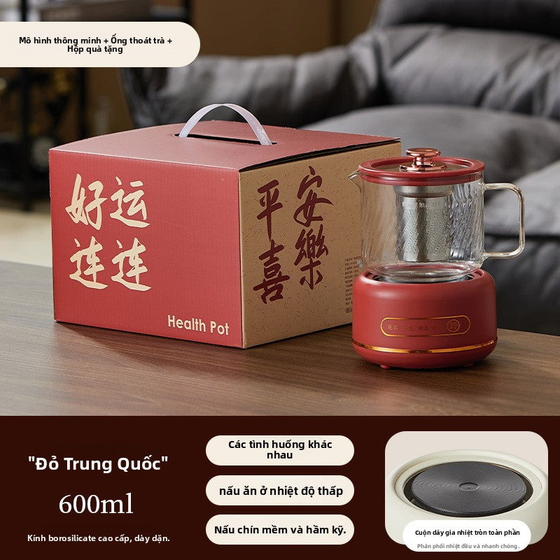 Nồi hầm một ấm nhiệt độ không đổi nhỏ văn phòng thủy tinh đun nước đa chức