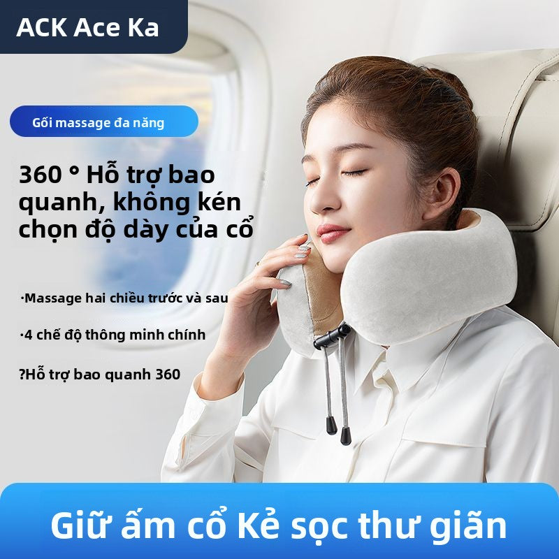 massage chữ U gối sưởi ấm gối cổ