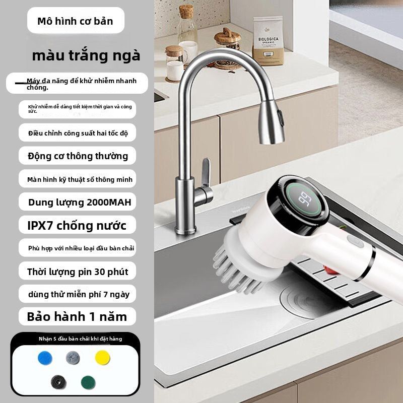 bàn chải đa chức năng nhà bếp tự động rửa chén bàn chải giày cầm tay gạch nh