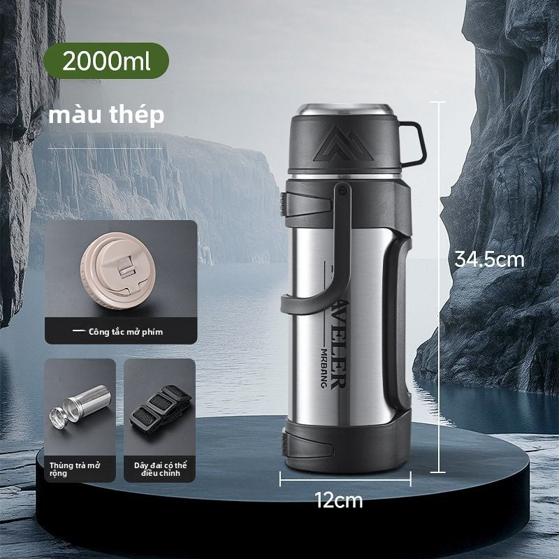 Bình giữ nhiệt 316 thép không gỉ đáy bên trong giữ nhiệt ấm đun nước công suất lớn bình giữ nhiệt ngoài trời di độn