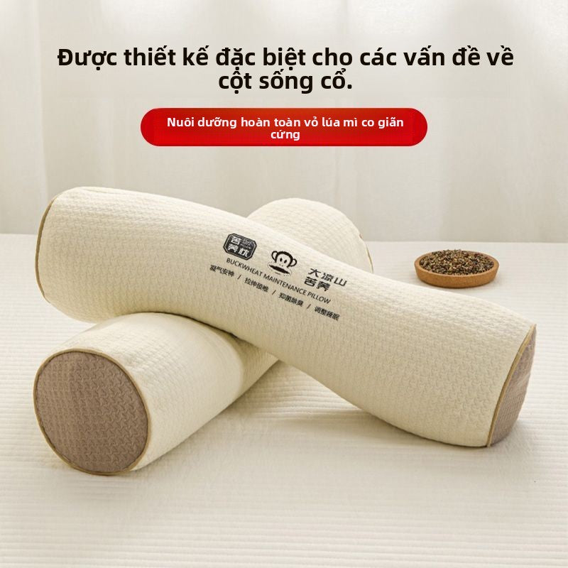Bộ đôi gối vỏ da kiều mạch chống cung thẳng gối bảo vệ cột sống cổ tử cung hỗ trợ ngủ gối chuyên dụng l
