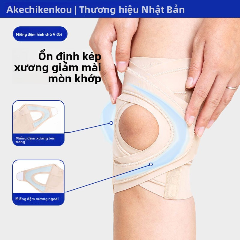 Mẫu mới khum bảo vệ khớp gối cố định đầu gối với chấn thương dây đeo xương bánh chè thể thao nam chạ