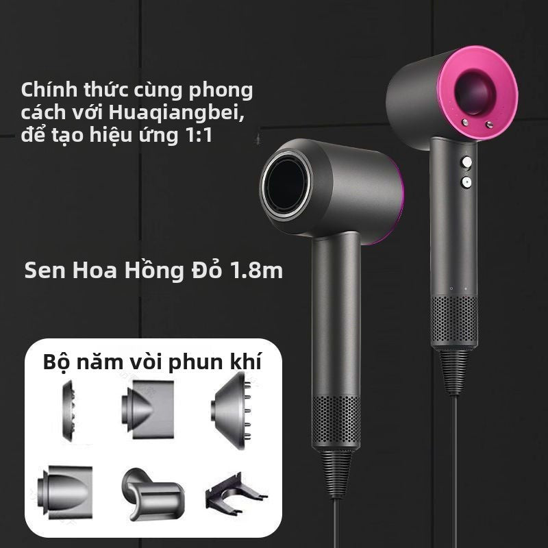 Máy sấy tóc điện hàng đầu với máy sấy tóc gia đình Hoa Cường Bắc, máy sấy tóc ion âm không lá tốc độ cao, máy sấy tóc im lặng