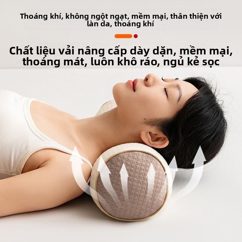 Bộ đôi gối vỏ da kiều mạch chống cung thẳng gối bảo vệ cột sống cổ tử cung hỗ trợ ngủ gối chuyên dụng l