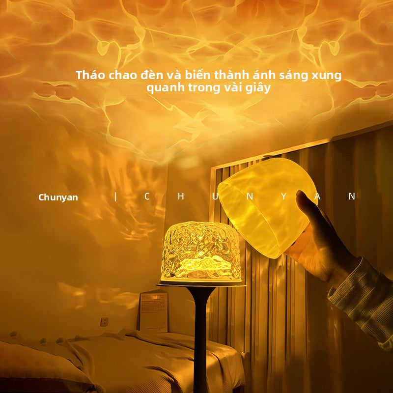 Đèn gợn sóng bầu không khí đèn bàn lãng mạn quà tặng tình dục chiếu điều khiển