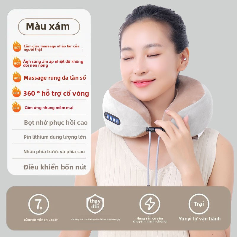 Gối massage yunui màu đen cao cấp