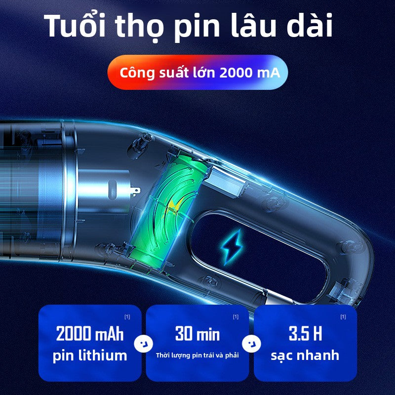 hút bụi xe sạc không dây cho xe trong nhà nhỏ công suất cao cầm tay mạnh mẽ hút lớn