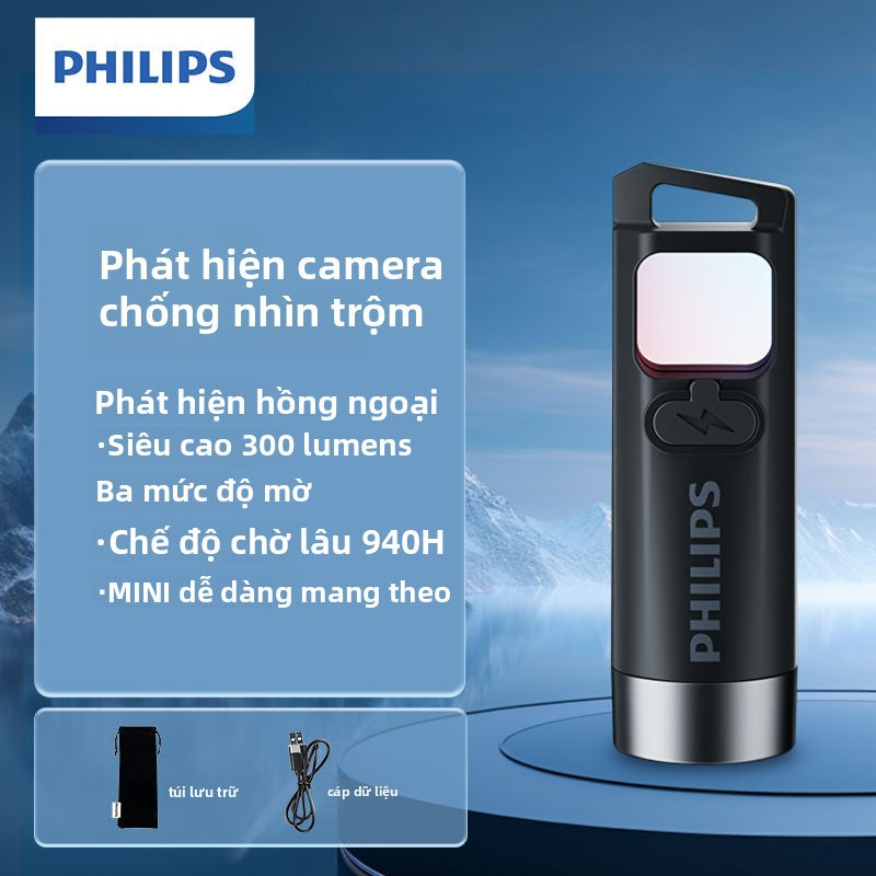 Thiết bị dò camera ẩn Philips phát hiện giám sát khách sạn kết hợp đèn pin