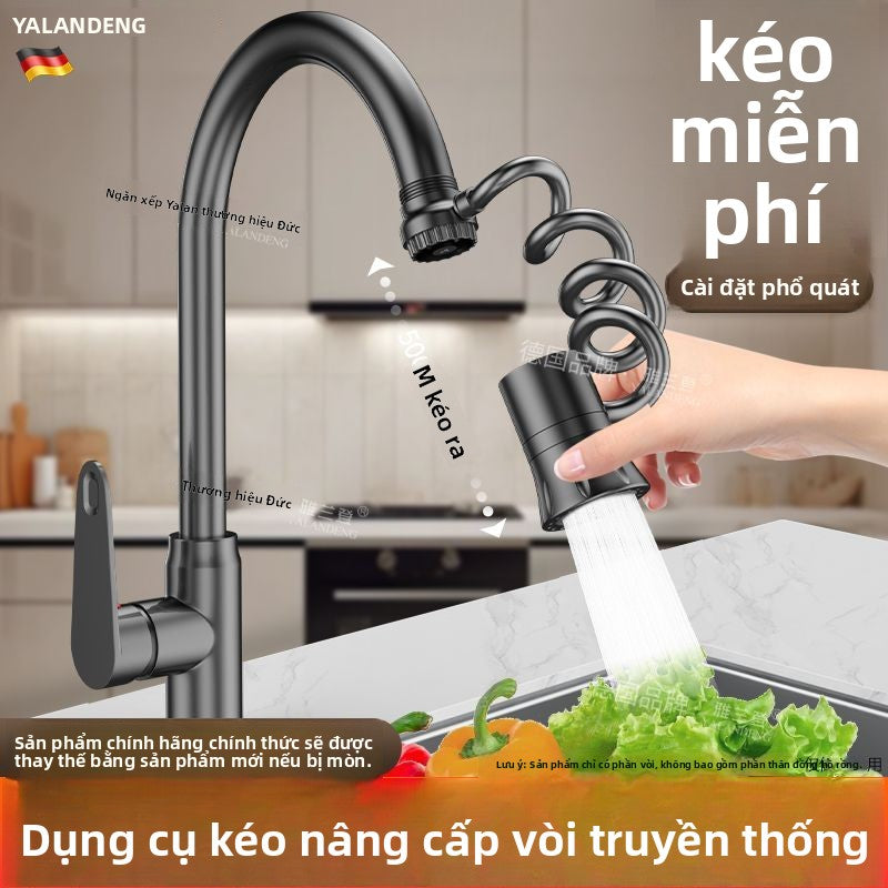 Bộ mở rộng vòi nước nhà bếp Yalanden có thể thu vào kéo bên ngoài mở rộng mở rộng khớp nối vạn năng