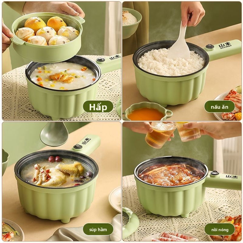 Nồi nấu điện Yamamoto Nhà ký túc xá sinh viên nồi điện nhỏ đa chức năng một trong một nồi nấu ăn nhỏ