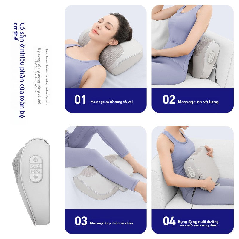 massage gối vai cổ massage máy làm nóng thắt lưng massage gối đa chức năng chườm nóng