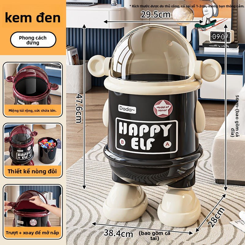 Thùng rác Phi hành gia thùng rác nhà phòng khách nhẹ sang trọng cao cấp 2025 giá trị màu sắc cao sáng tạo phòn