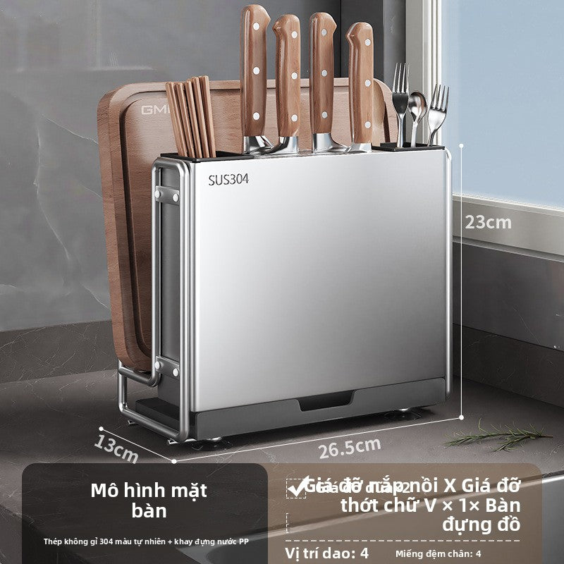 giá đỡ dao nhà bếp 304 thép không gỉ  giá đỡ dao đa chức năng giá đỡ đĩa một trong một lồng đũa lưu t