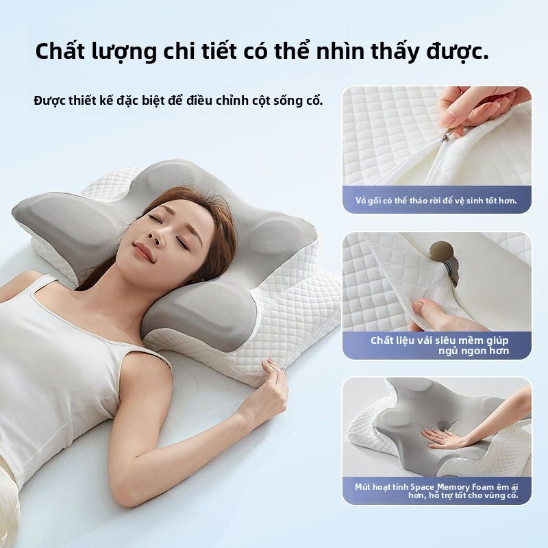 Gối ngủ memory foam giúp giảm đau mỏi cổ vai gáy