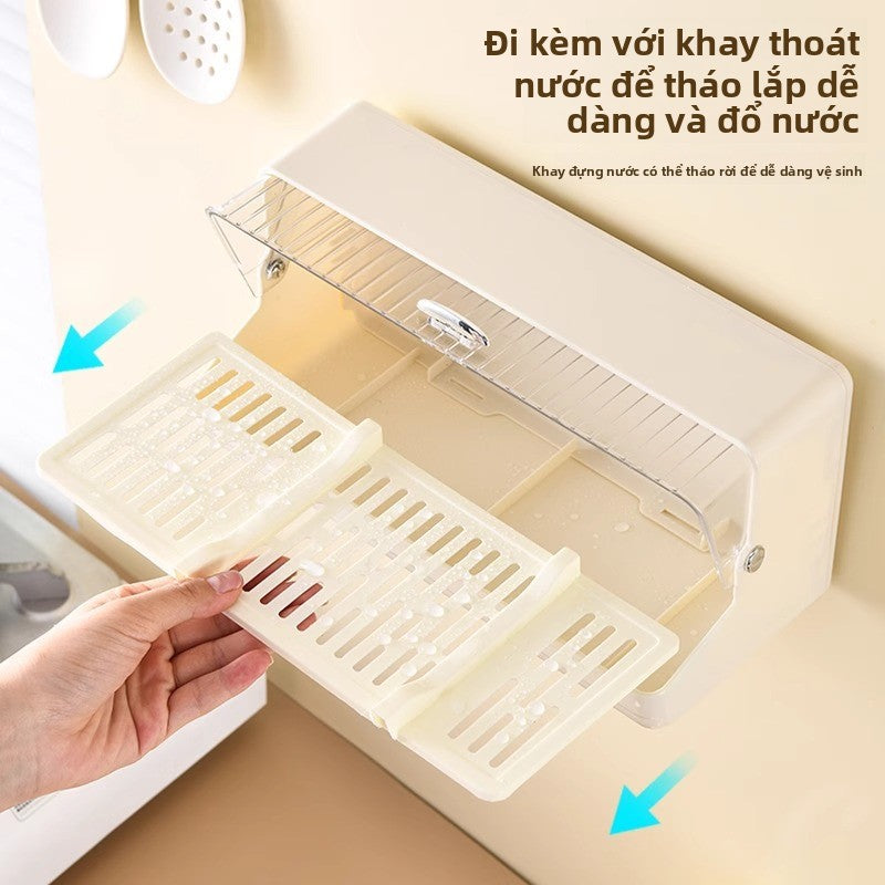 Đũa để nước hộp lưu trữ nhà bếp gia đình nhẹ sang trọng có nắp chống bụi