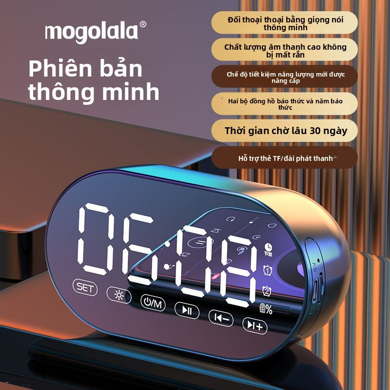 Đồng hồ báo thức AI loa Bluetooth sinh viên có thể sạc lại ký túc xá loa siêu trầm đa chức năng nhận