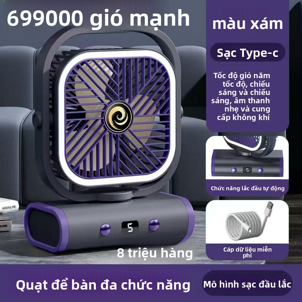 Quạt có thể quay Lắc đầu ánh sáng không khí lưu thông quạt văn phòng bàn quạt điện phòng ngủ âm thanh im lặng quạt bà
