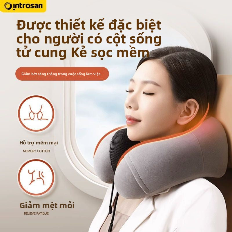 gối bảo vệ cổ gối cổ gối ngủ trưa bảo vệ cổ cột sống Yingcai Star Memory Cotton loại u gối bảo vệ cổ gối cổ gối ngủ trưa cổ cột sống đầu cổ gối máy bay n