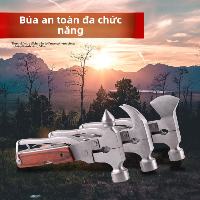 búa phá cửa sổ an toàn búa sản phẩm ngoài trời công cụ đa chức năng kết hợp dao kẹp gấp rì