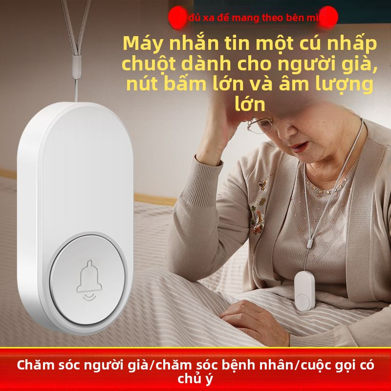 Chuông đeo cho người lớn tuổi không dây xa người già báo động đầu giường một cú nhấp chuột gọi đ