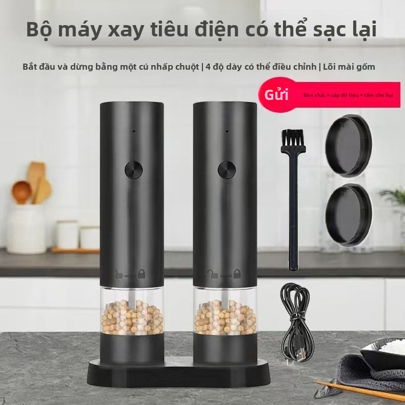 Máy xay hạt tiêu điện sạc bột tiêu mới xay gia vị hạt tiêu đen muối biển n