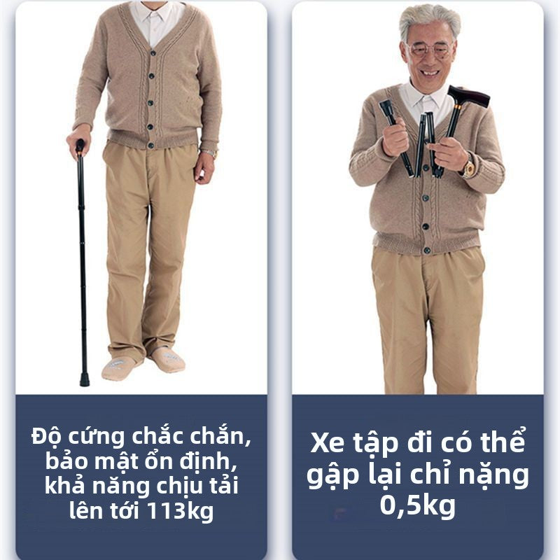 [Mẫu mới] Cây gậy leo núi có thể gập lại mang theo cây gậy leo núi ngoài trời của người già siêu nhẹ