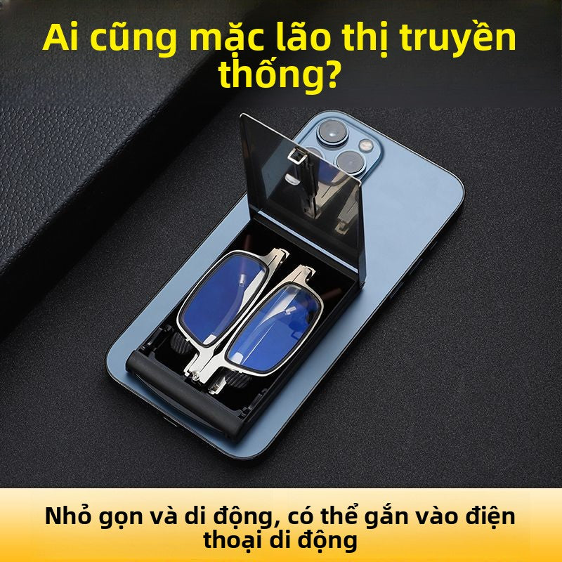 Kính đọc sách cao cấp phong cách nước ngoài cao cấp HD chống ánh sáng xanh chống mệt mỏi nam nữ gấp