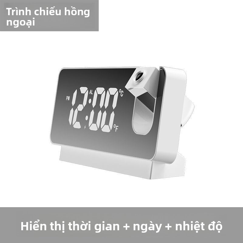 Đồng hồ chiếu kỹ thuật số dạ quang thông minh mới màn hình lớn im lặng chiếu sáng tạo đồng hồ báo th