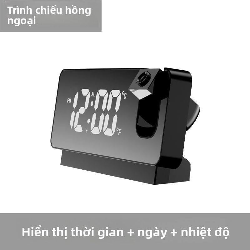 Đồng hồ chiếu kỹ thuật số dạ quang thông minh mới màn hình lớn im lặng chiếu sáng tạo đồng hồ báo th