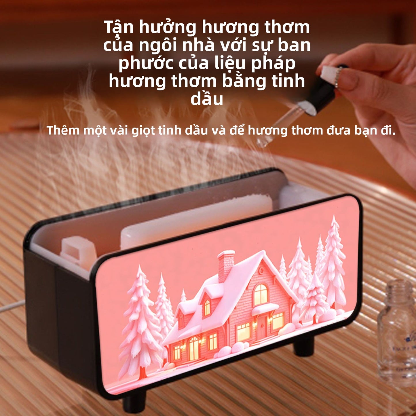 Máy tạo độ ẩm lò sưởi máy tạo độ ẩm ngọn lửa hương liệu máy tự động phun hương thơm gia đình tron