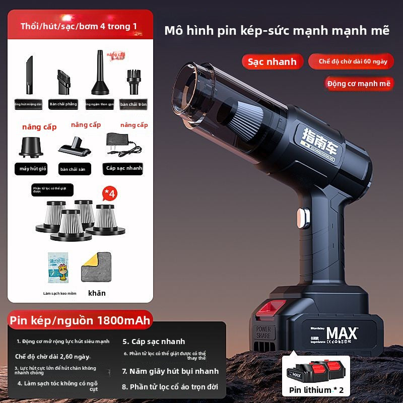 [FLASHSALE]máy hút bụi xe sạc không dây cho xe gia đình công suất hút lớn mạnh nhỏ cầm tay mini xe (Copy)