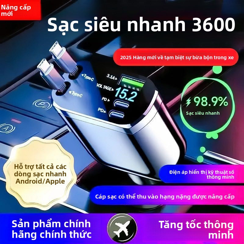 sạc xe cổng tẩu ô tô cả apple và android