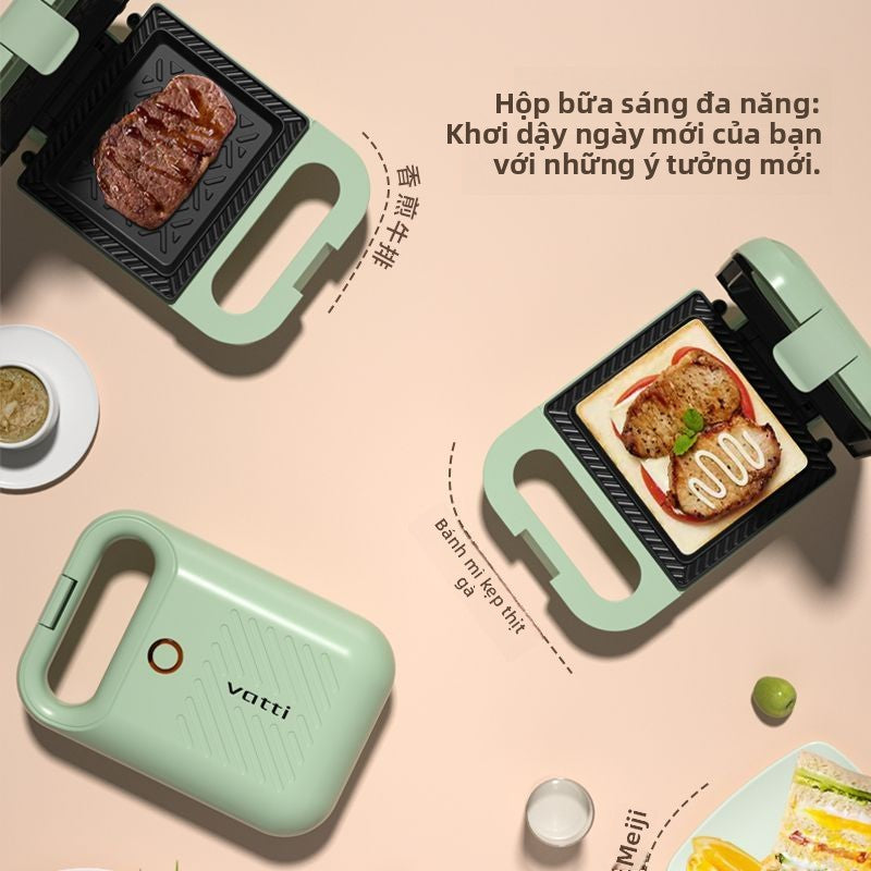 Máy làm bánh sandwich,Máy ăn sáng đa chức năng gia đình Máy làm bánh mì nướng thức ăn nhẹ hai