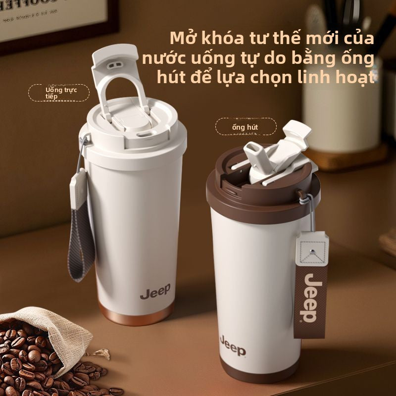Cốc giữ nhiệt JEEP cốc cà phê mật bên trong bằng gốm nhân viên văn phòng nữ giá trị màu sắc cao đi k
