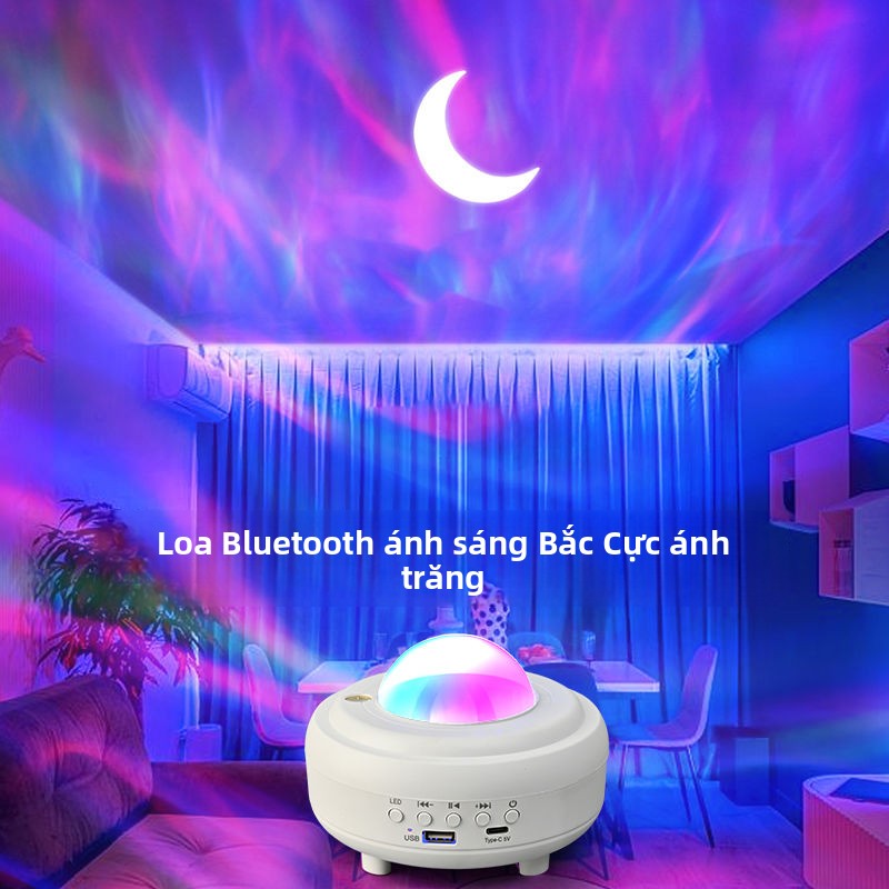 Đèn laser trang trí Ánh sáng phương Bắc sao chiếu đèn USB Bluetooth âm thanh laser đầy đủ các ngôi sao sân khấu phòng bầ