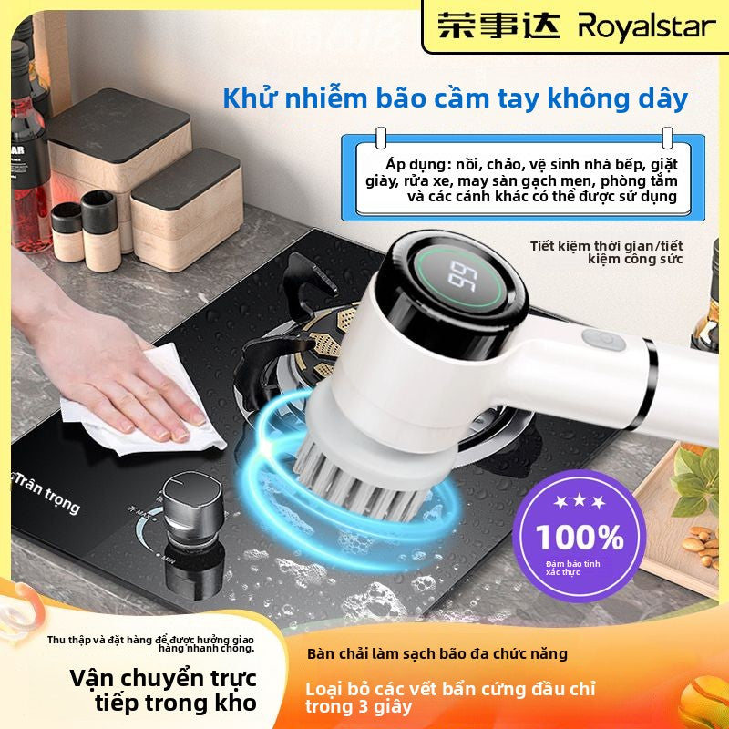 Bàn chải làm sạch rửa chén Rongshida Bàn chải làm sạch điện nhà bếp cầm tay