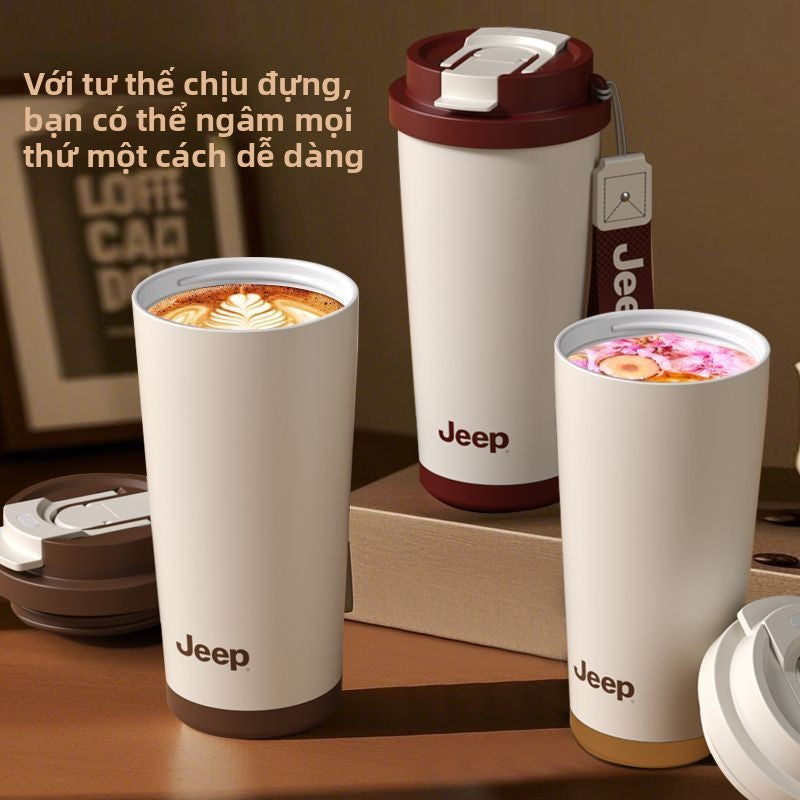 Cốc giữ nhiệt JEEP cốc cà phê mật bên trong bằng gốm nhân viên văn phòng nữ giá trị màu sắc cao đi k
