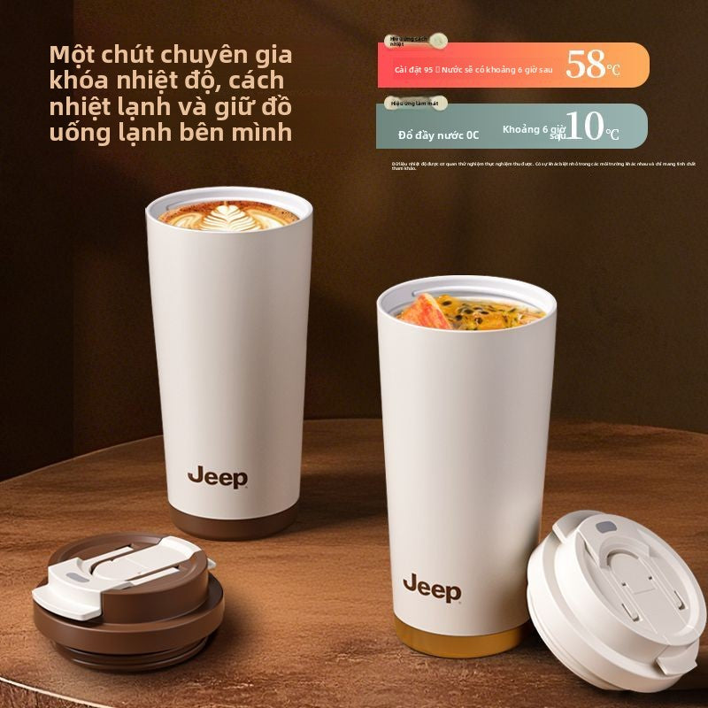 Cốc giữ nhiệt JEEP cốc cà phê mật bên trong bằng gốm nhân viên văn phòng nữ giá trị màu sắc cao đi k