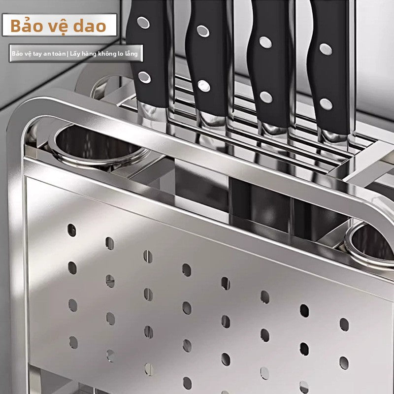 Giá đỡ dao bằng thép không gỉ giá đỡ bếp giá đỡ dao đa chức năng giá đỡ dao làm bếp đũa hộp thớt dao