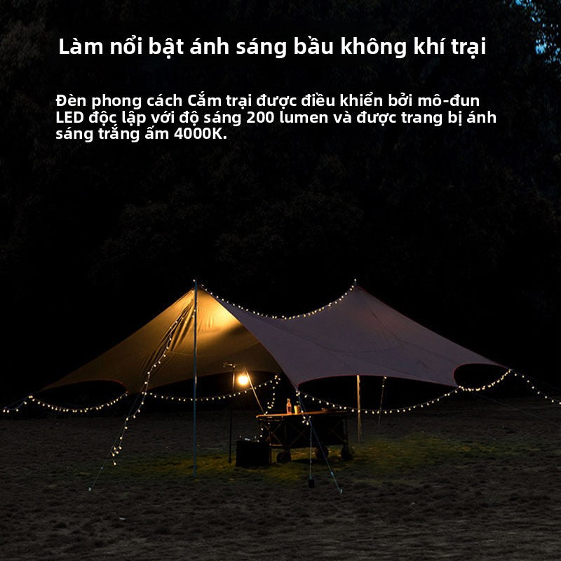 Đèn thước dây cắm trại đèn khí quyển đèn dây đèn led màn hình bầu trời với dải đèn cắm trại đ