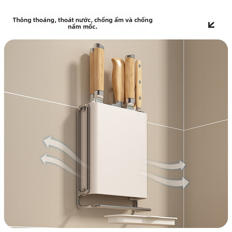 Giá đỡ dao giá đỡ dao nhà bếp đa chức năng giá đỡ dao nhà bếp miễn phí đục lỗ treo tường hộp đũa giá