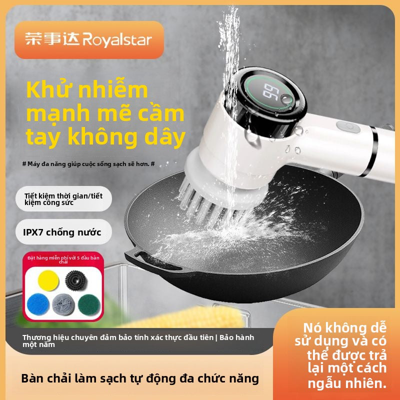 Bàn chải làm sạch rửa chén Rongshida Bàn chải làm sạch điện nhà bếp cầm tay