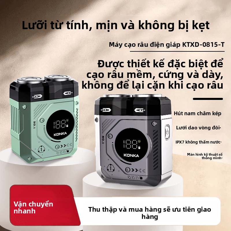 Máy cạo râu điện Kangjia cho nam giới hoàn toàn tự động sạc loại kỹ thuật số hiển thị râu dao công s