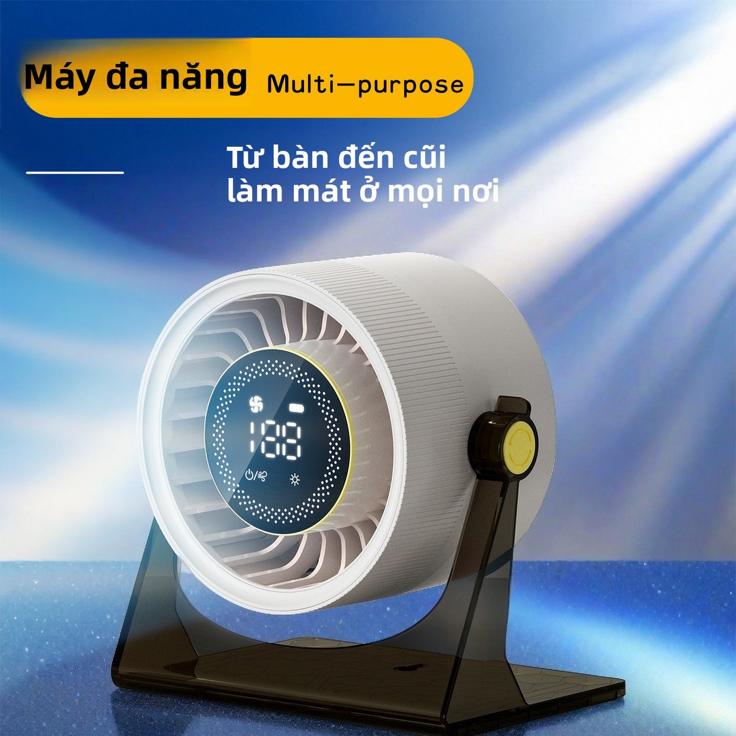 quạt treo tường usb sạc kỹ thuật số hiển thị chu kỳ quạt văn phòng gia đình tốc độ cao