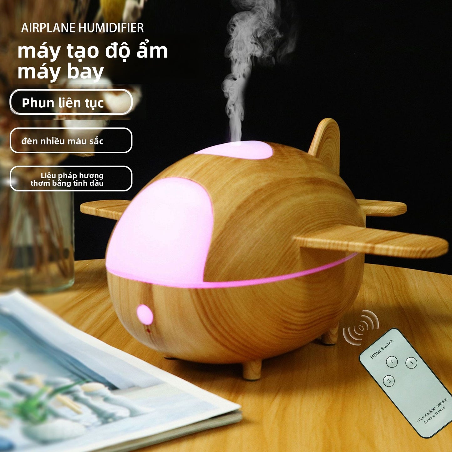 máy bay phun độ ẩm USB máy tạo độ ẩm điều khiển từ xa máy phun sương siêu âm đè