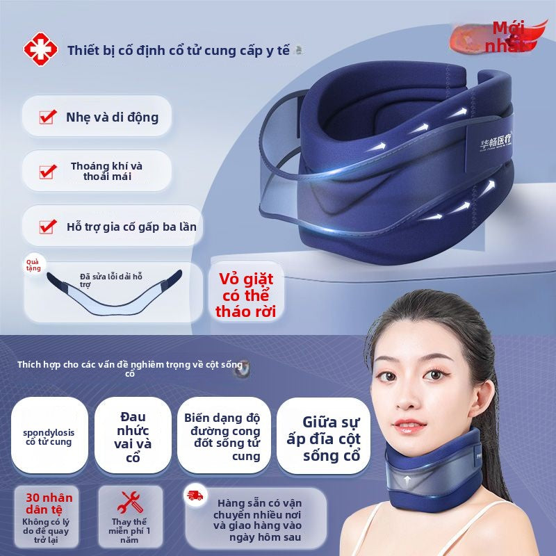 Thết bị kéo cổ gia dụng chỉnh hình bảo vệ cổ bệnh cổ cố định cổ hỗ trợ cổ mới0511