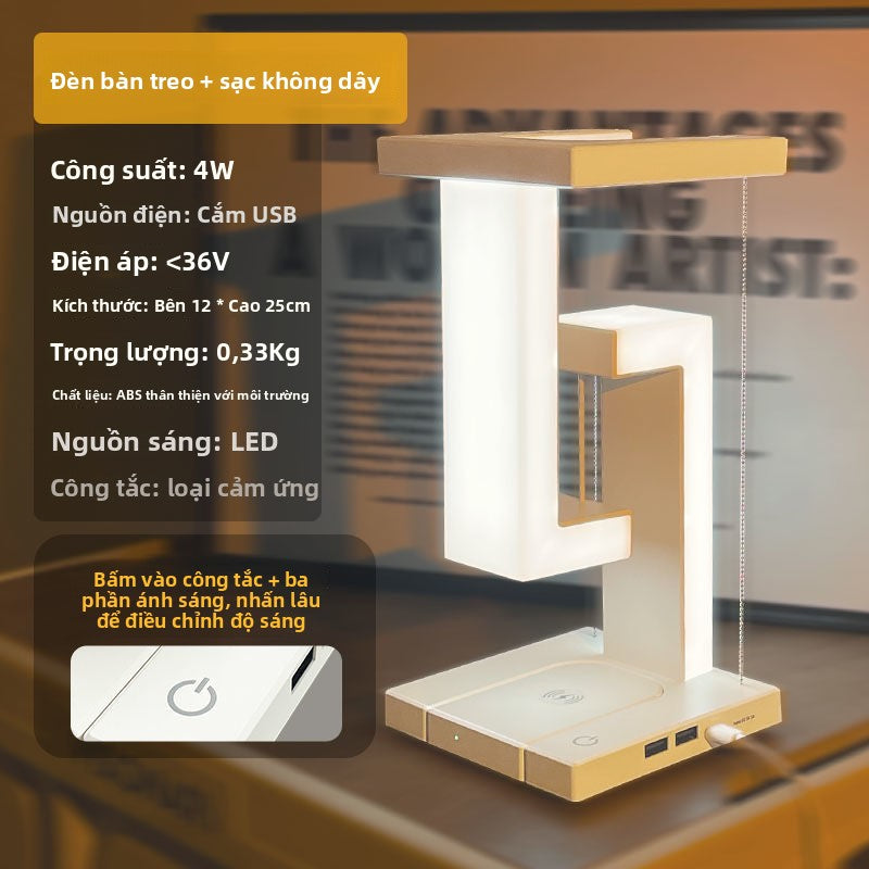 đèn bàn điện thoại di động sạc không dây đèn ngủ nhỏ quà tặng sáng tạo phòng