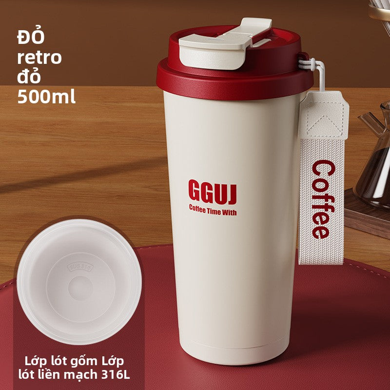 cốc nước bằng thép không gỉ 316 ống hút cốc giữ nhiệt cà phê ba cốc uống giữ nhiệt cốc cà phê giá tr