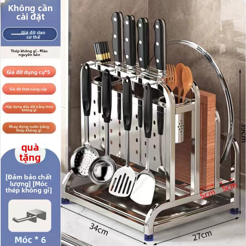 Giá đỡ dao bằng thép không gỉ giá đỡ bếp giá đỡ dao đa chức năng giá đỡ dao làm bếp đũa hộp thớt dao