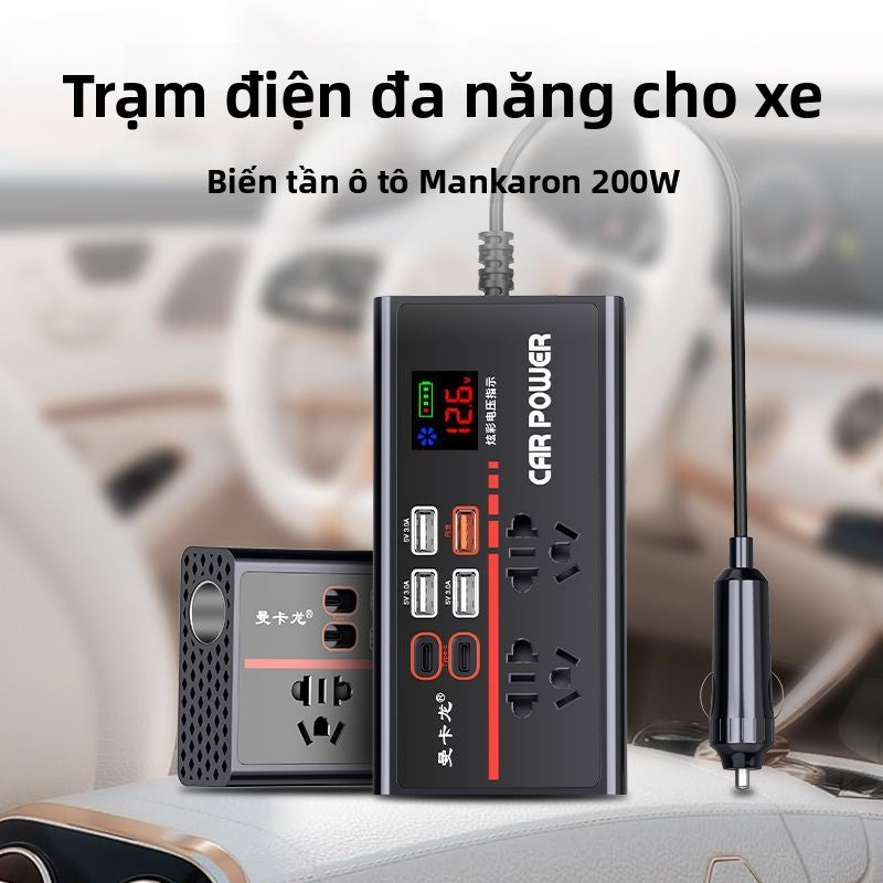 Bộ chuyển đổi điện 220v cho xe ô tô, lỗ sạc tẩu